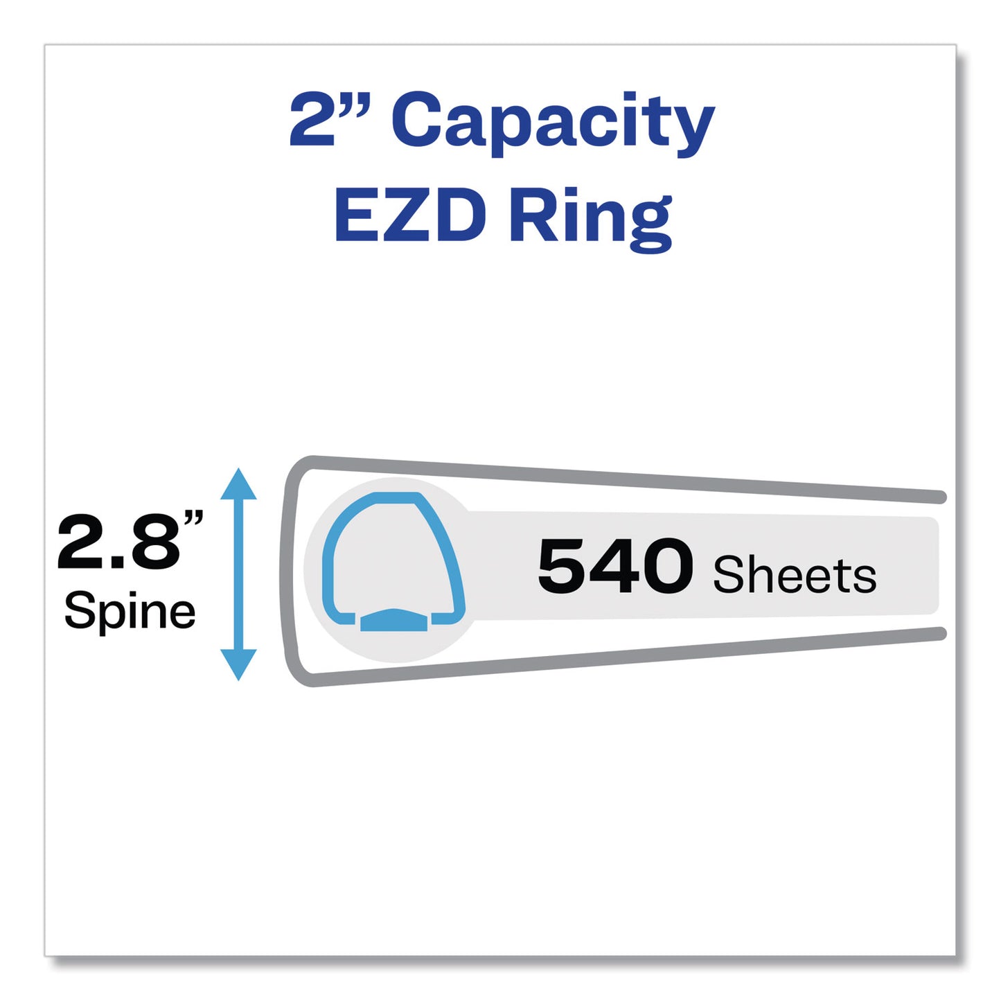 Avery Framed View Heavy-Duty Binders, 3 Rings, 2" Capacity, 11 x 8.5, White (68036)