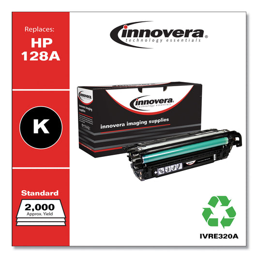 Innovera Remanufactured Black Toner, Replacement for 128A (CE320A), 2,000 Page-Yield