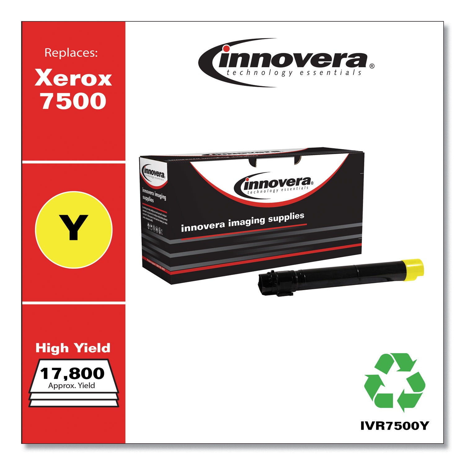 Innovera Remanufactured Yellow High-Yield Toner, Replacement for 106R01438, 17,800 Page-Yield (7500Y)