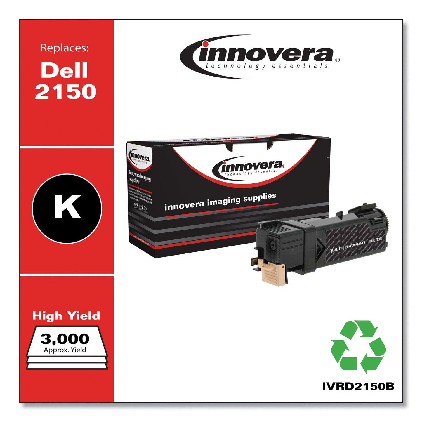 Innovera Remanufactured Black High-Yield Toner, Replacement for 331-0719, 3,000 Page-Yield (D2150B)