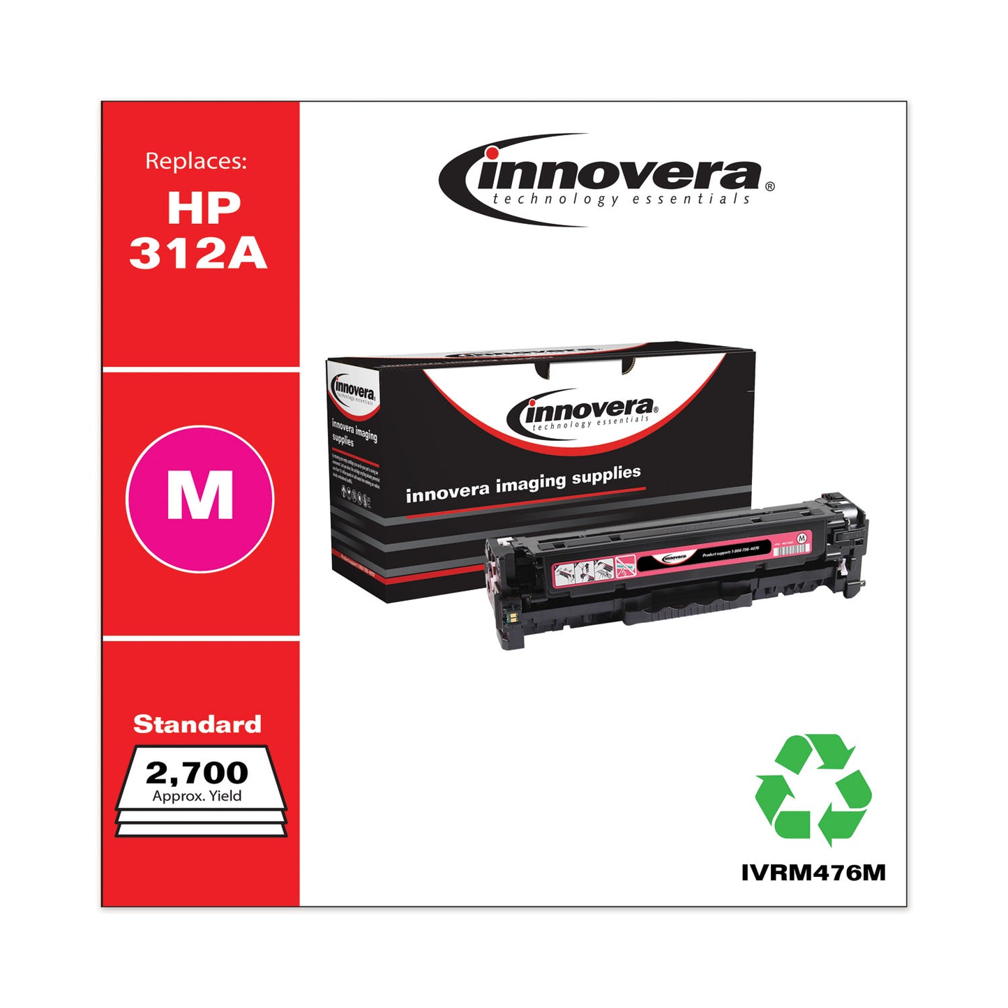 Innovera Remanufactured Magenta Toner, Replacement for 312A (CF383A), 2,700 Page-Yield (M476M)