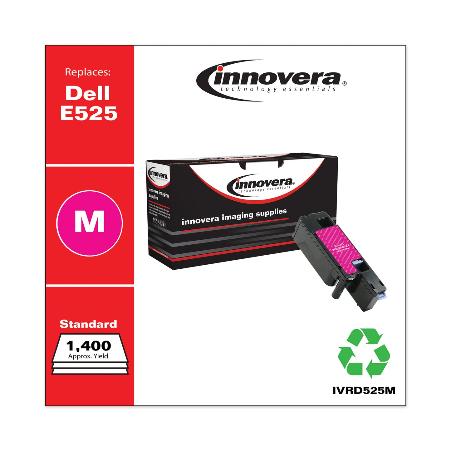 Innovera Remanufactured Magenta Toner, Replacement for 593-BBJV, 1,400 Page-Yield (D525M)