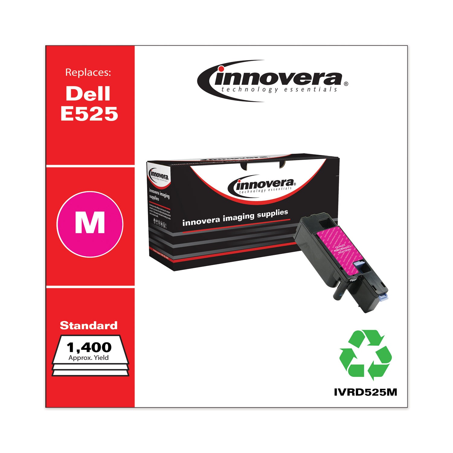 Innovera Remanufactured Magenta Toner, Replacement for 593-BBJV, 1,400 Page-Yield (D525M)