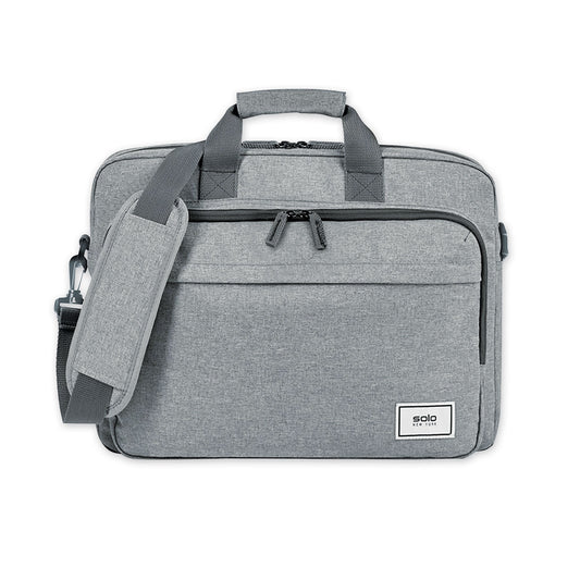 SOLO Sustainable Re:cycled Collection Laptop Bag, Fits Devices Up to 15.6", Recycled PET Polyester, 16.25 x 4.5 x 12, Gray (UBN12710)