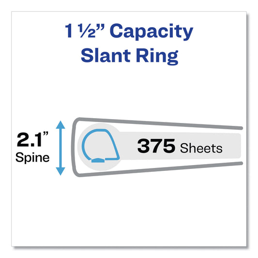 Avery TouchGuard Protection Heavy-Duty View Binders with Slant Rings, 3 Rings, 1.5" Capacity, 11 x 8.5, White (17142)