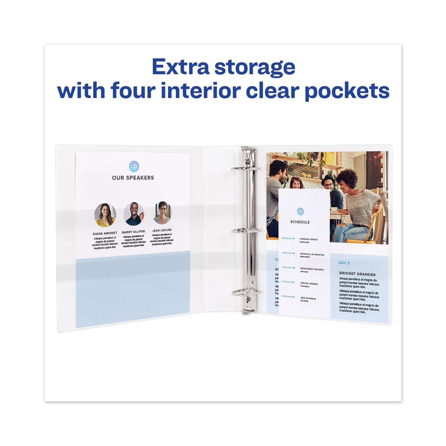 Avery TouchGuard Protection Heavy-Duty View Binders with Slant Rings, 3 Rings, 4" Capacity, 11 x 8.5, White (17145)