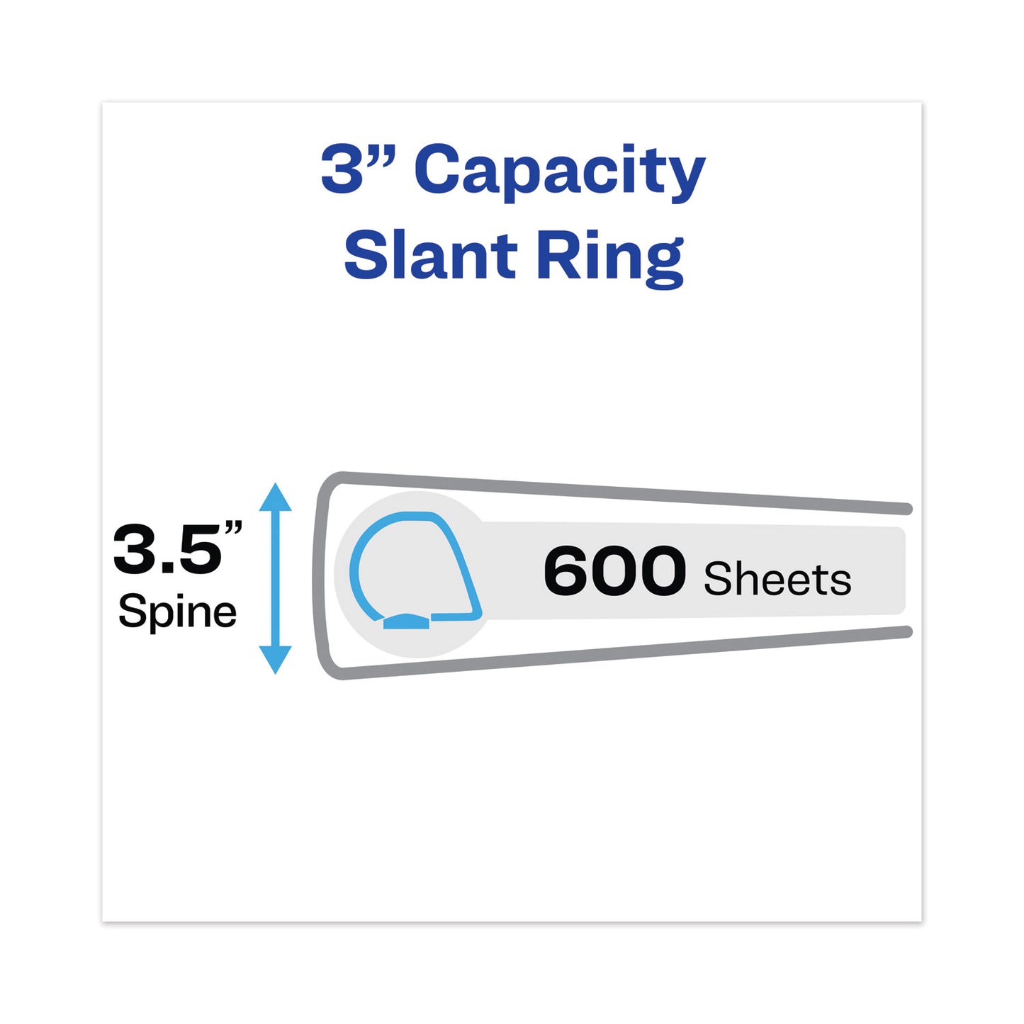 Avery TouchGuard Protection Heavy-Duty View Binders with Slant Rings, 3 Rings, 3" Capacity, 11 x 8.5, White (17144)