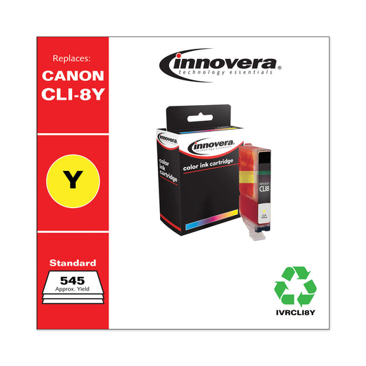 Innovera Remanufactured Yellow Ink, Replacement for CLI8Y (06232B002), 545 Page-Yield