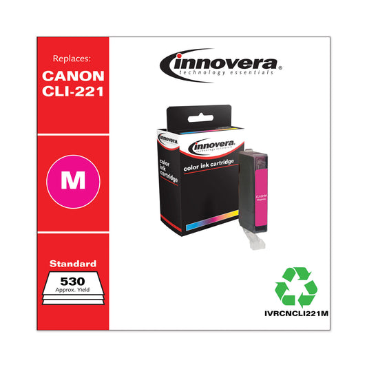 Innovera Remanufactured Magenta Ink, Replacement for CLI-221M (2948B001), 530 Page-Yield (CNCLI221M)