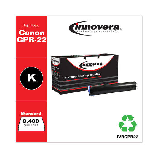 Innovera Remanufactured Black Toner, Replacement for GPR-22 (0386B003AA), 8,400 Page-Yield