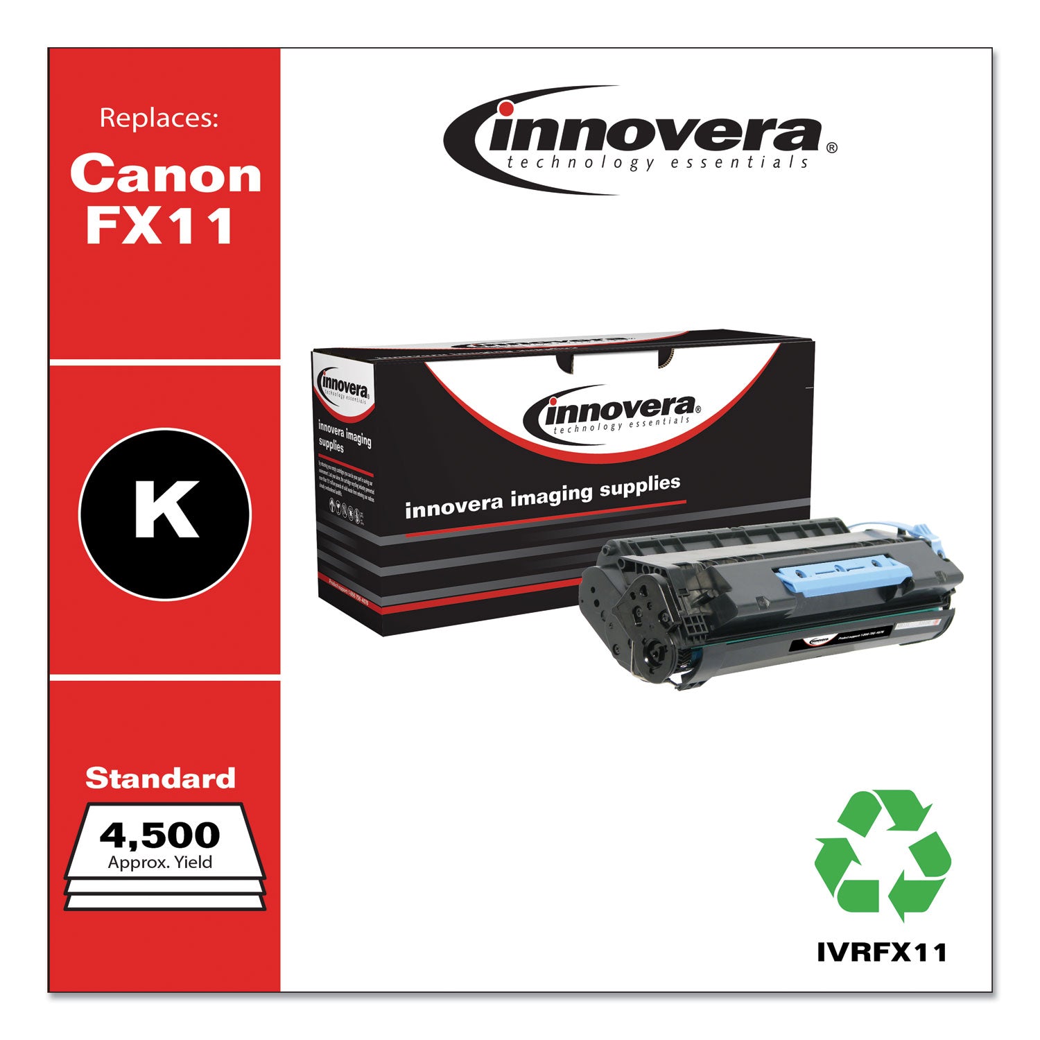 Innovera Remanufactured Black Toner, Replacement for FX-11 (1153B001AA), 4,500 Page-Yield