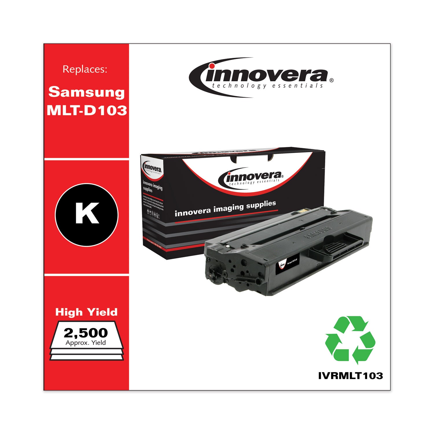 Innovera Remanufactured Black High-Yield Toner, Replacement for MLT-D103L, 2,500 Page-Yield (MLT103)