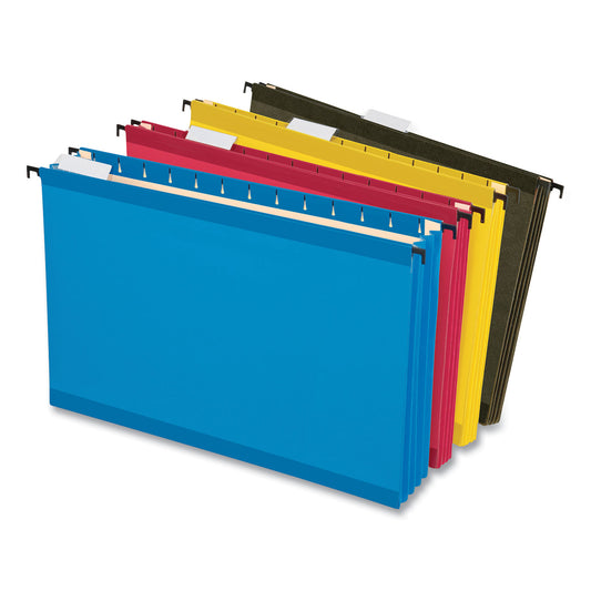 Pendaflex SureHook Hanging Pocket File, Legal Size, 1/5-Cut Tabs, Assorted Colors, 4/Pack (09313)