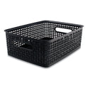 Advantus Plastic Weave Bin, Medium, 14" x 10.5" x 4.63", Black (36003)