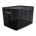 Advantus Plastic Weave Bin, Large, 13.5" x 10.5" x 8.75", Black (36006)