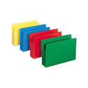 Smead Poly Drop Front File Pockets, 3.5" Expansion, Legal Size, Assorted Colors, 4/Box (73550)