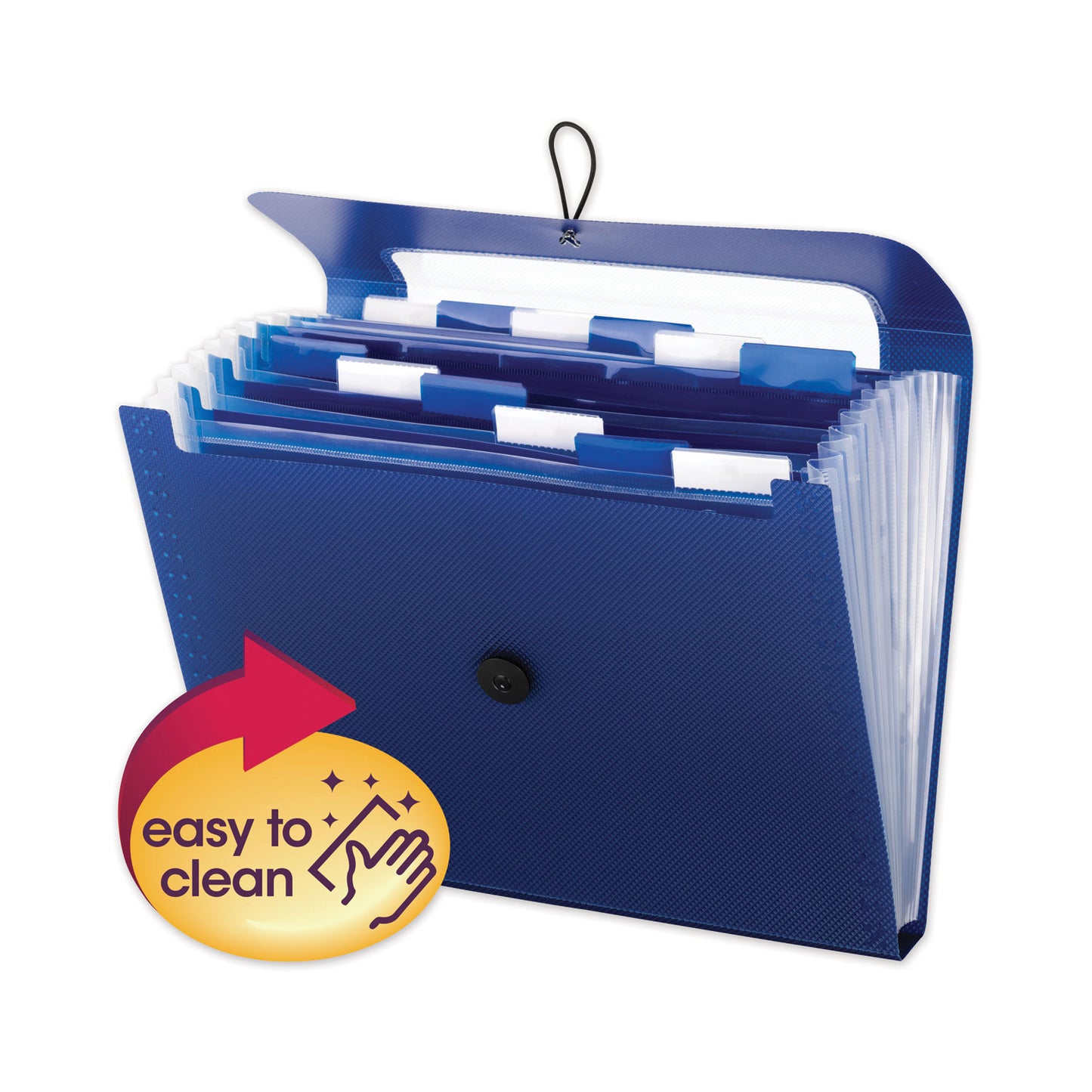 Smead Step Index Organizer, 12 Sections, Cord/Hook Closure, 1/6-Cut Tabs, Letter Size, Navy (70902)