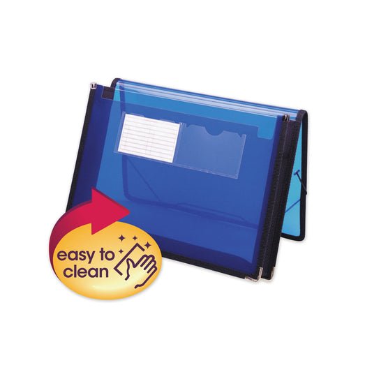 Smead Poly Wallets, 2.25" Expansion, 1 Section, Elastic Cord Closure, Letter Size, Translucent Blue (71953)