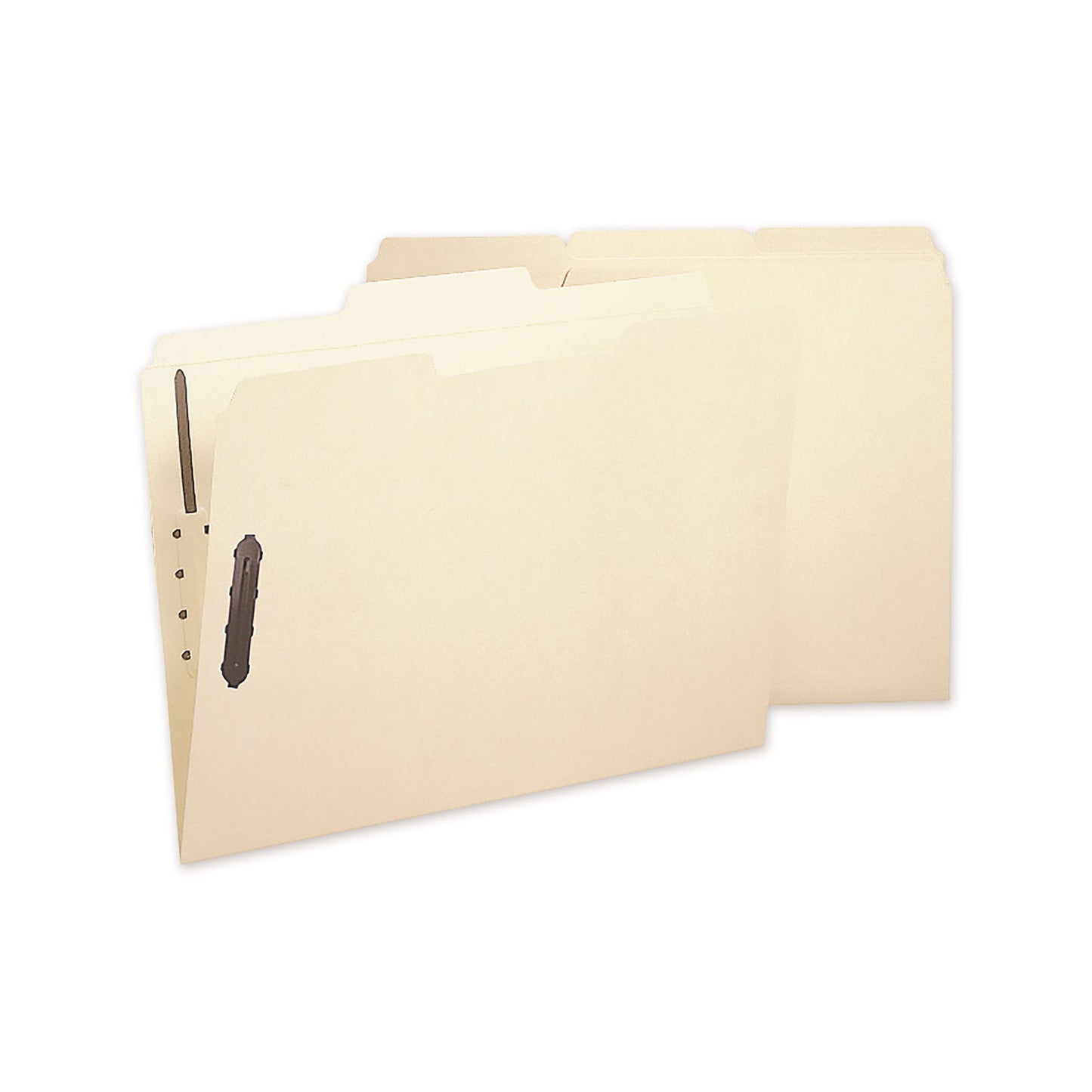 Smead Poly Top Tab Fastener Folders, 0.75" Expansion, 2 Fasteners, Letter Size, Manila Exterior, 24/Box (10545)