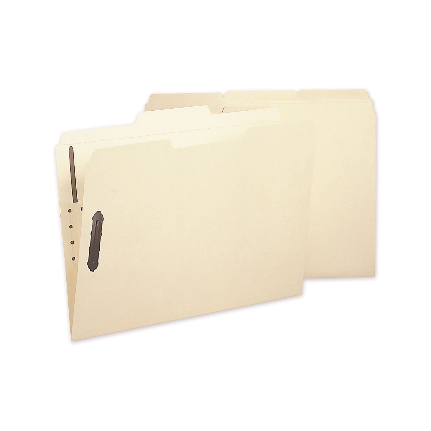 Smead Poly Top Tab Fastener Folders, 0.75" Expansion, 2 Fasteners, Letter Size, Manila Exterior, 24/Box (10545)