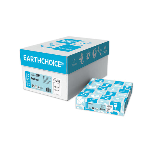 Domtar EarthChoice Cover Stock, Index, 96 Bright, 110 lb Index Weight, 8.5 x 11, Bright White, 250/Pack (81038)