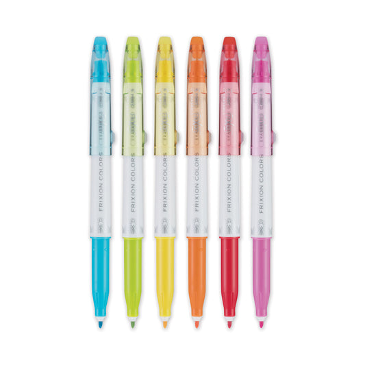 Pilot FriXion Colors Erasable Porous Point Pen, Stick, Bold 2.5 mm, Six Assorted Artistic Ink and Barrel Colors, 6/Pack (44154)