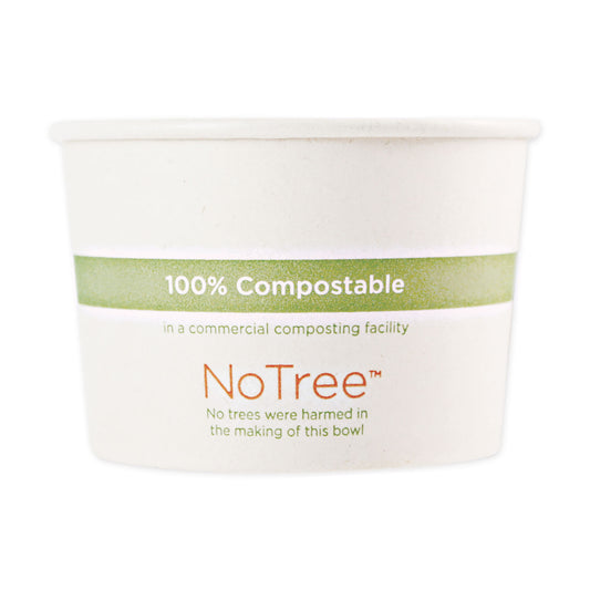 World Centric No Tree Paper Bowls, 12 oz, 4.4" Diameter x 2.5"h, Natural, Sugarcane, 500/Carton (BOSU12)