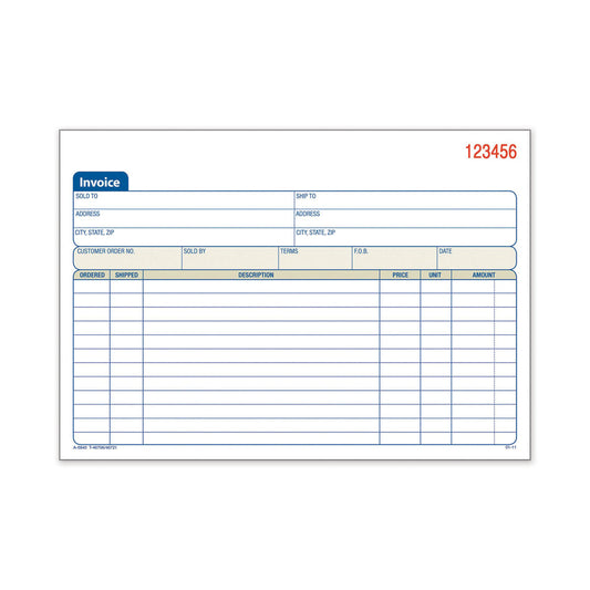 Adams Two-Part Invoice Book, Two-Part Carbonless, 5.56 x 8.44, 50 Forms Total (DC5840)