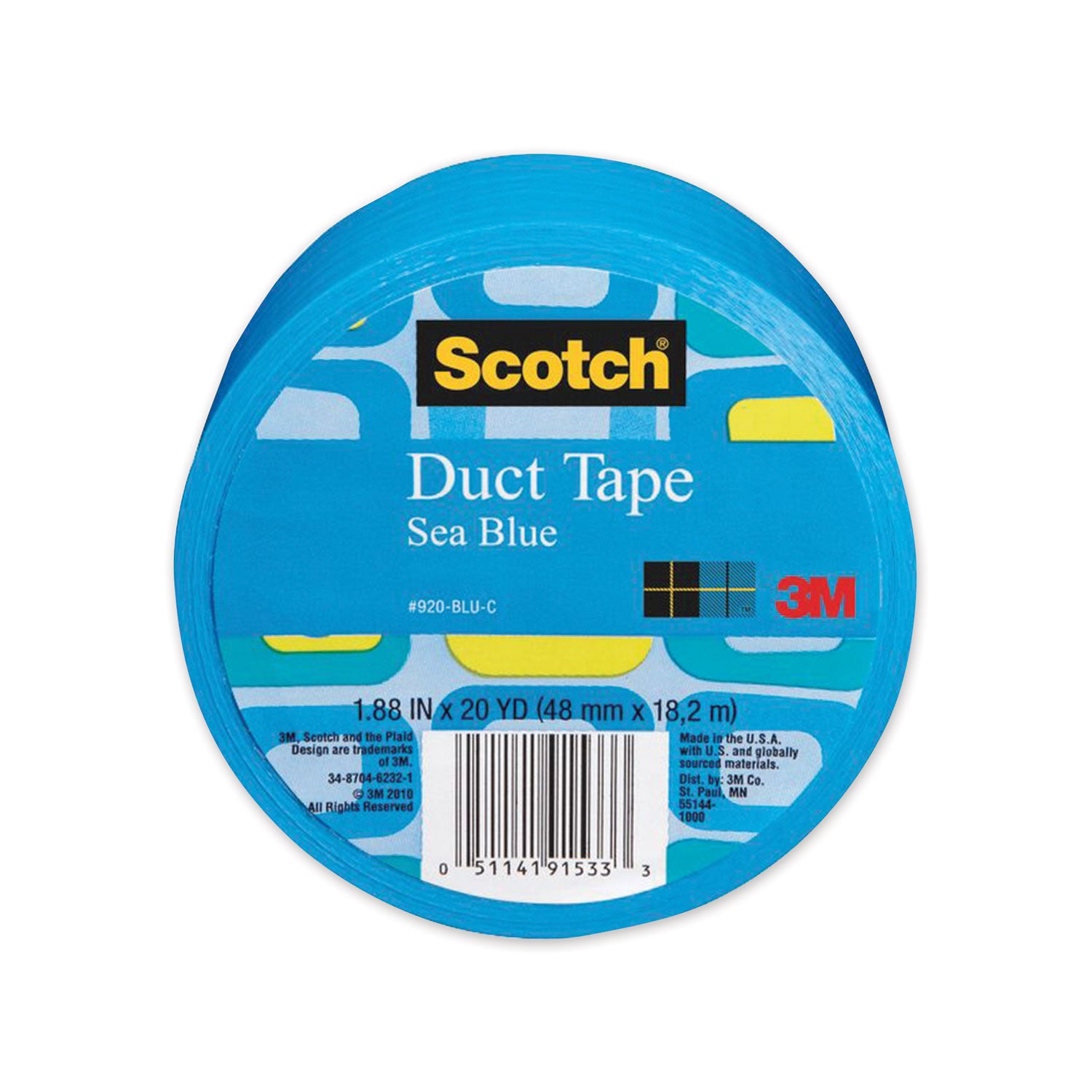 Scotch Duct Tape, 1.88" x 20 yds, Sea Blue (70005059277)