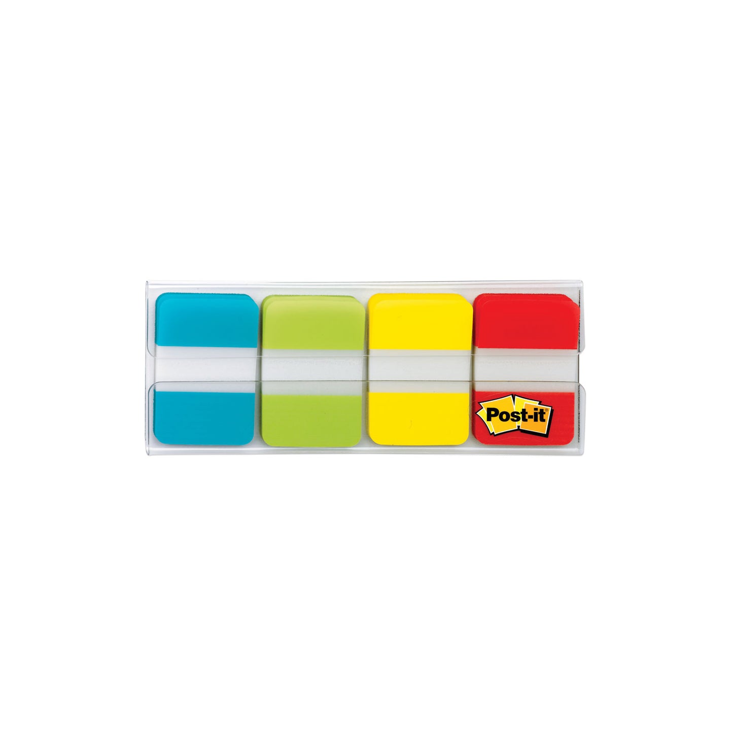 Post-it 1" Wide Tabs with Dispenser, Aqua, Lime, Red, Yellow, 88/Pack (70005179232)