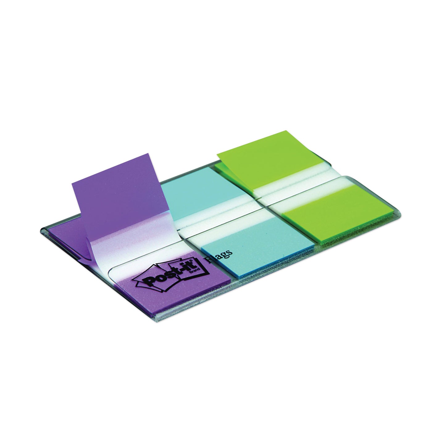 Post-it 0.94" Wide Flags with Dispenser, Bright Blue, Bright Green, Purple, 60 Flags (70071493244)