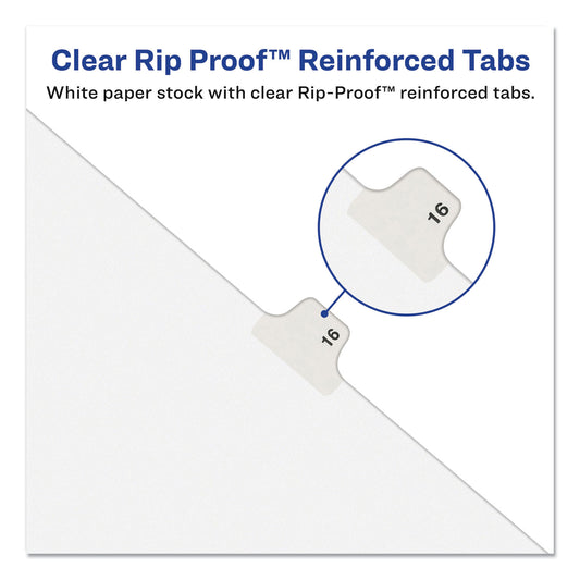 Avery-Style Preprinted Legal Bottom Tab Dividers, 26-Tab, Exhibit O, 11 x 8.5, White, 25/Pack (12388)