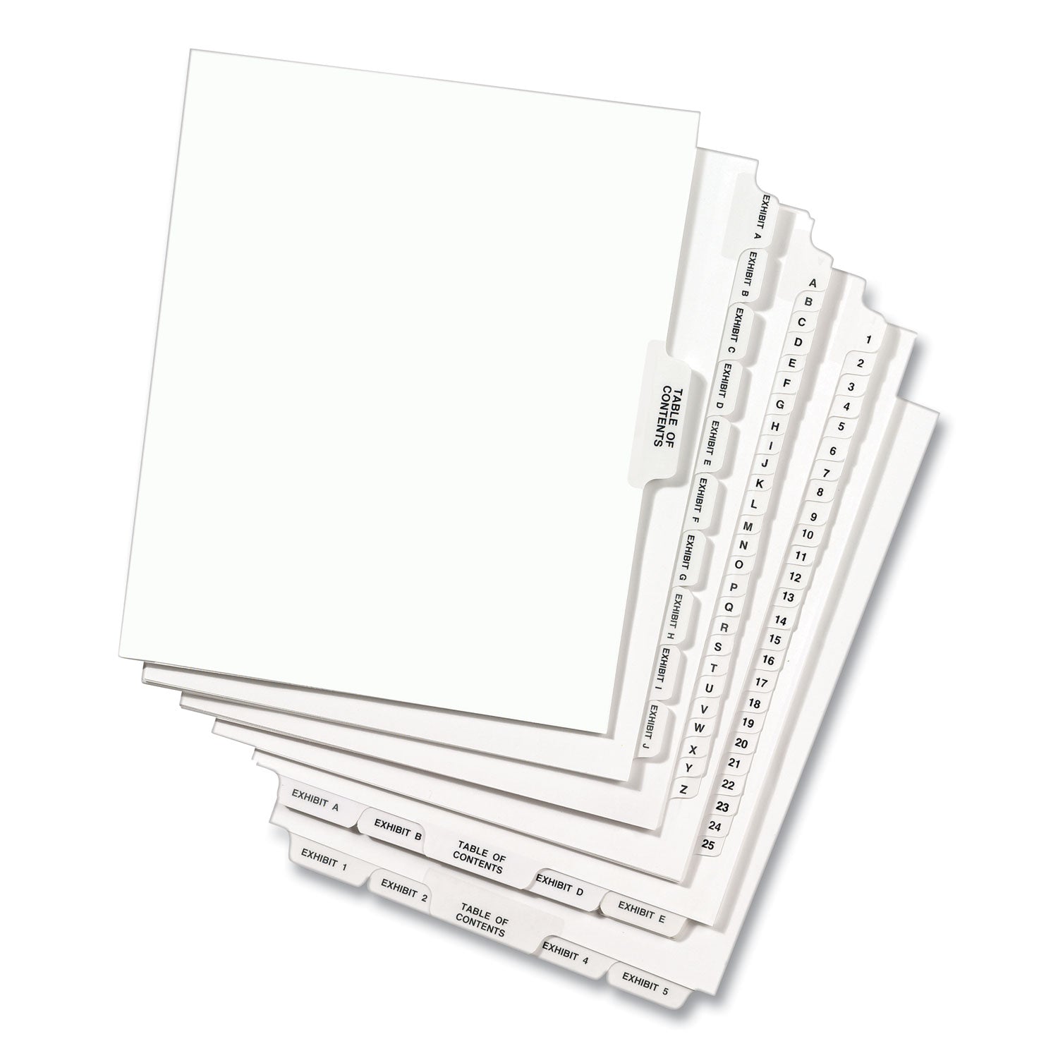 Avery-Style Preprinted Legal Bottom Tab Divider, 26-Tab, Exhibit K, 11 x 8.5, White, 25/PK (11950)