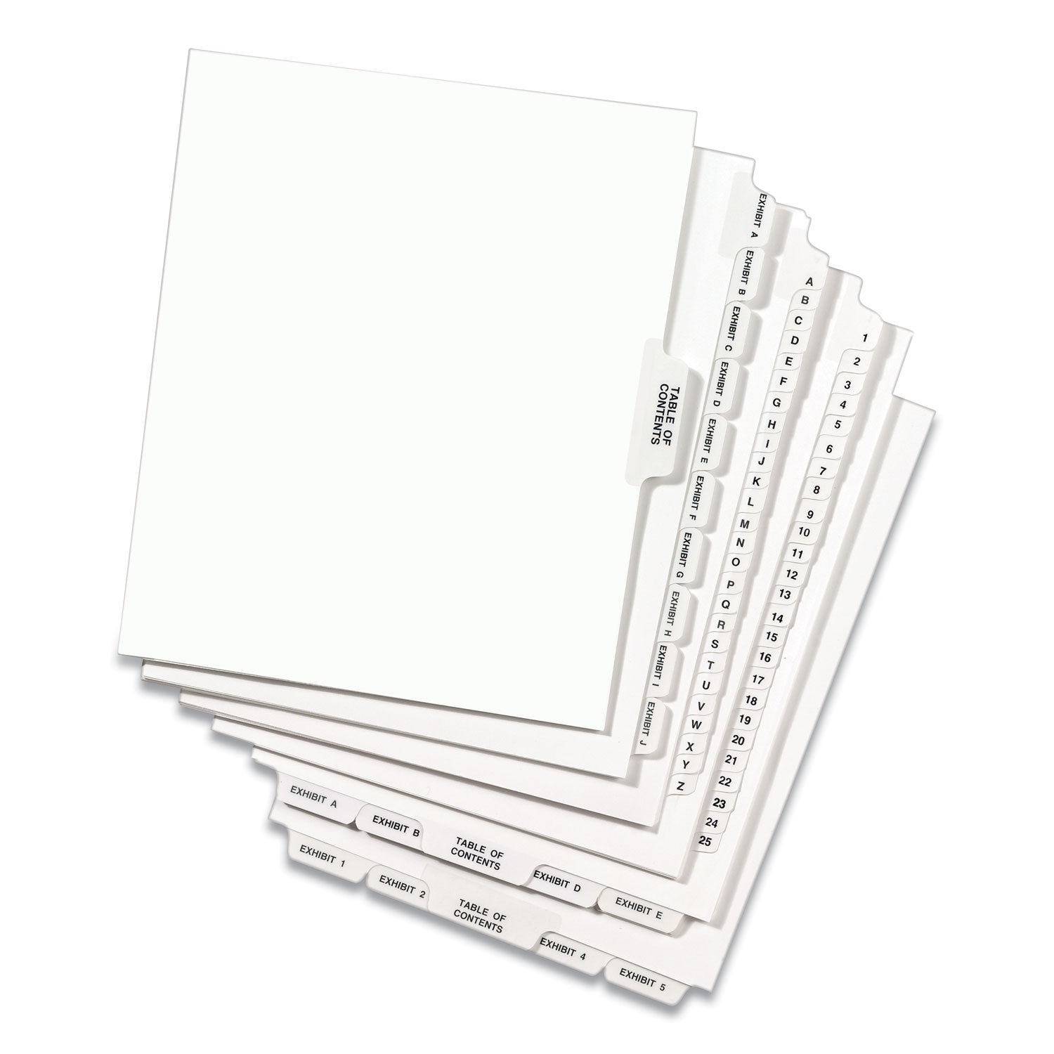 Avery-Style Preprinted Legal Side Tab Divider, 26-Tab, Exhibit B, 11 x 8.5, White, 25/Pack, (1372) (01372)