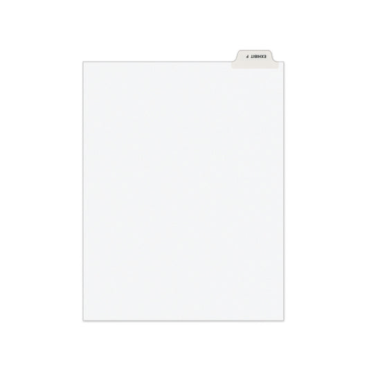 Avery-Style Preprinted Legal Bottom Tab Divider, 26-Tab, Exhibit F, 11 x 8.5, White, 25/PK (11945)