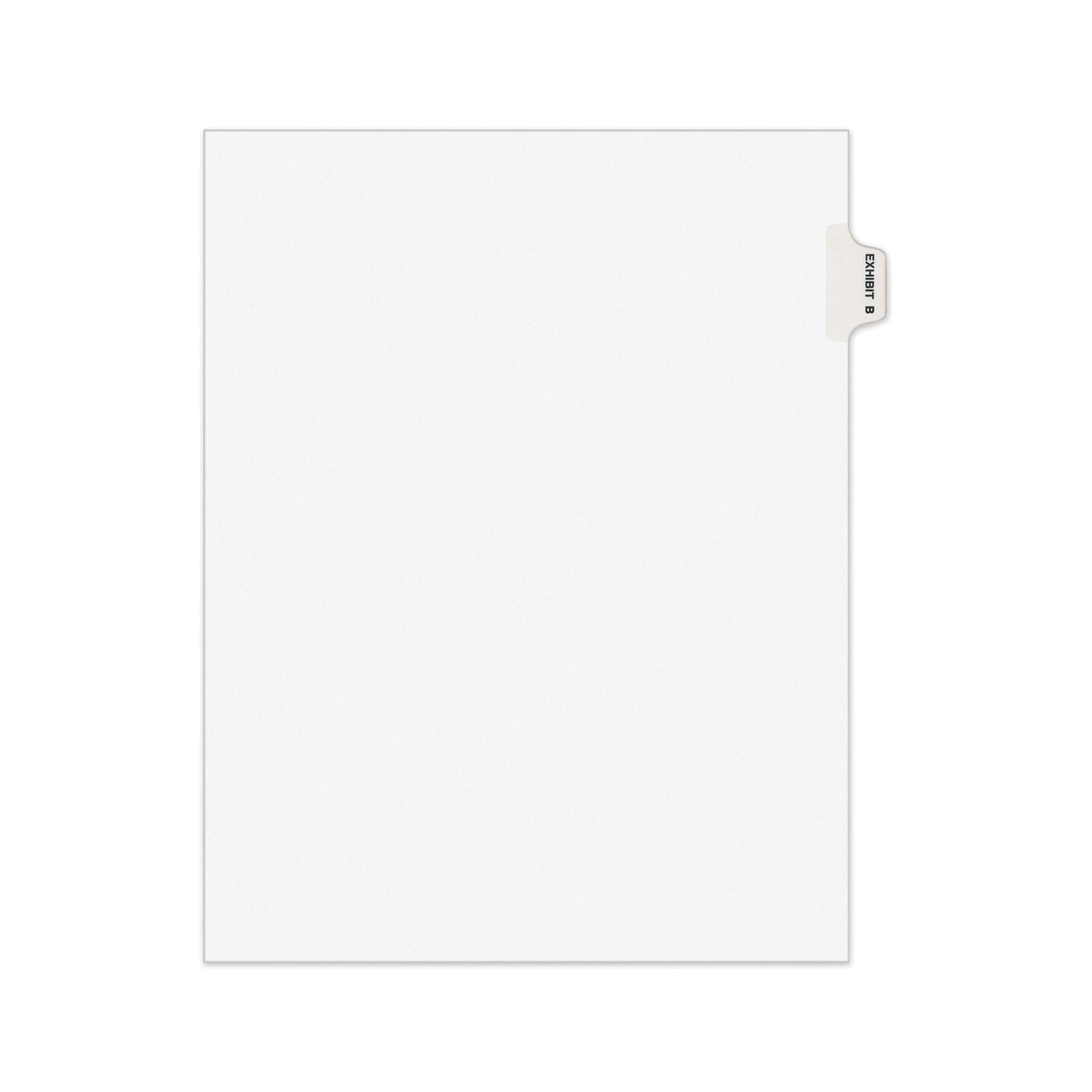 Avery-Style Preprinted Legal Side Tab Divider, 26-Tab, Exhibit B, 11 x 8.5, White, 25/Pack, (1372) (01372)