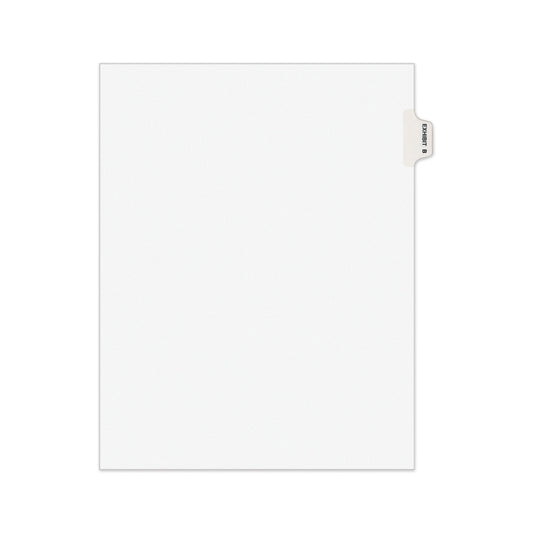 Avery-Style Preprinted Legal Side Tab Divider, 26-Tab, Exhibit B, 11 x 8.5, White, 25/Pack, (1372) (01372)