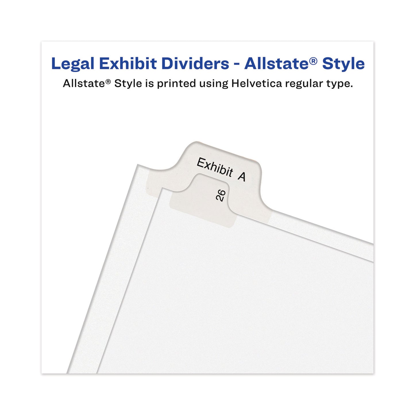 Avery-Style Preprinted Legal Bottom Tab Divider, 26-Tab, Exhibit B, 11 x 8.5, White, 25/PK (11941)