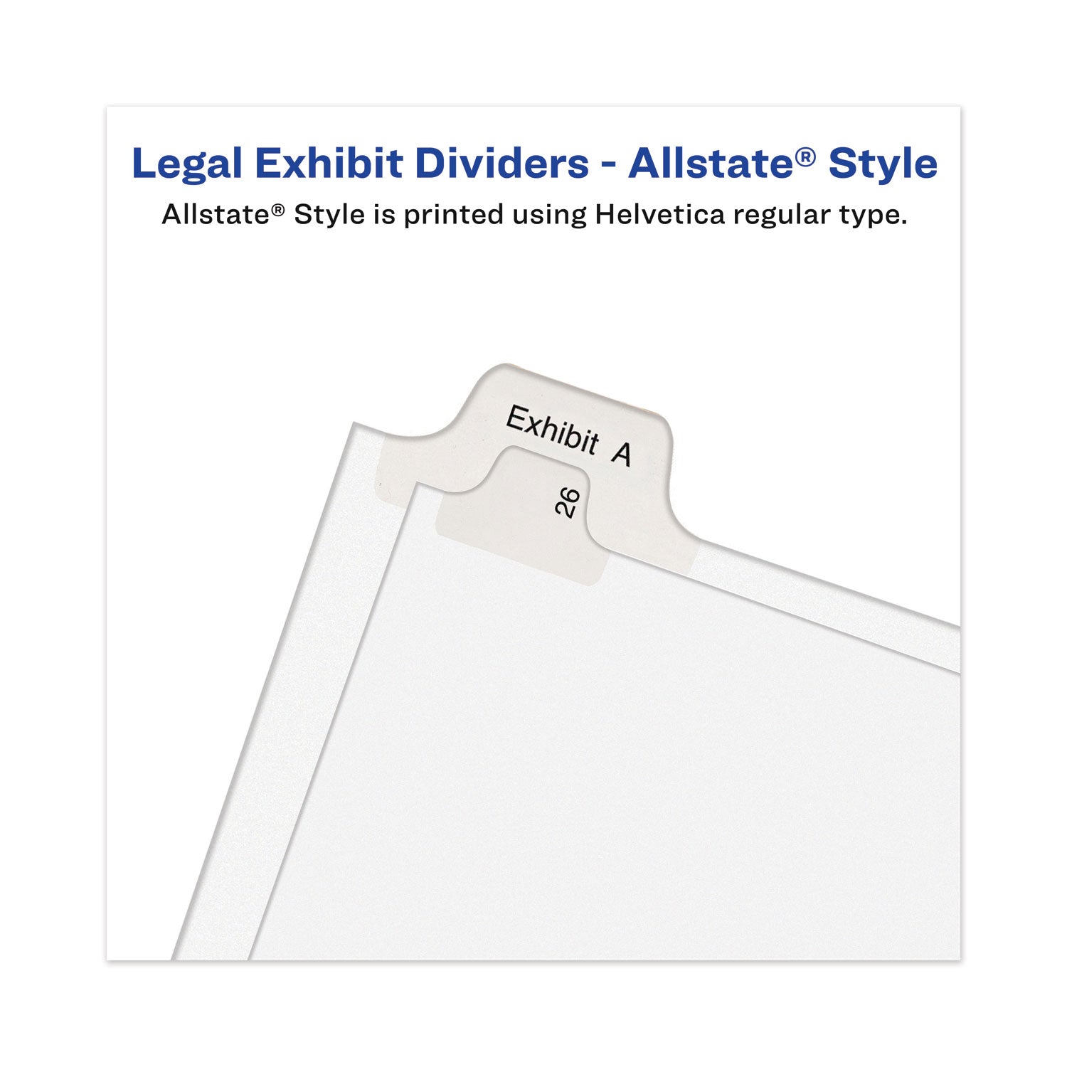 Avery-Style Preprinted Legal Bottom Tab Divider, 26-Tab, Exhibit B, 11 x 8.5, White, 25/PK (11941)