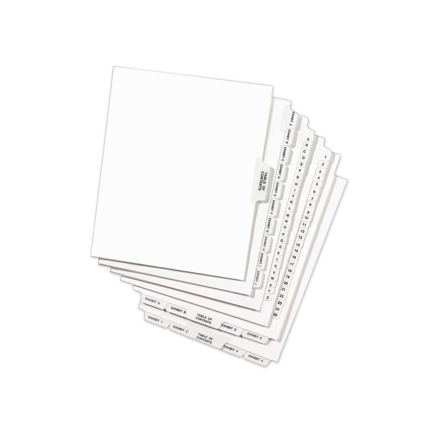 Avery-Style Preprinted Legal Bottom Tab Dividers, 26-Tab, Exhibit P, 11 x 8.5, White, 25/Pack (12389)