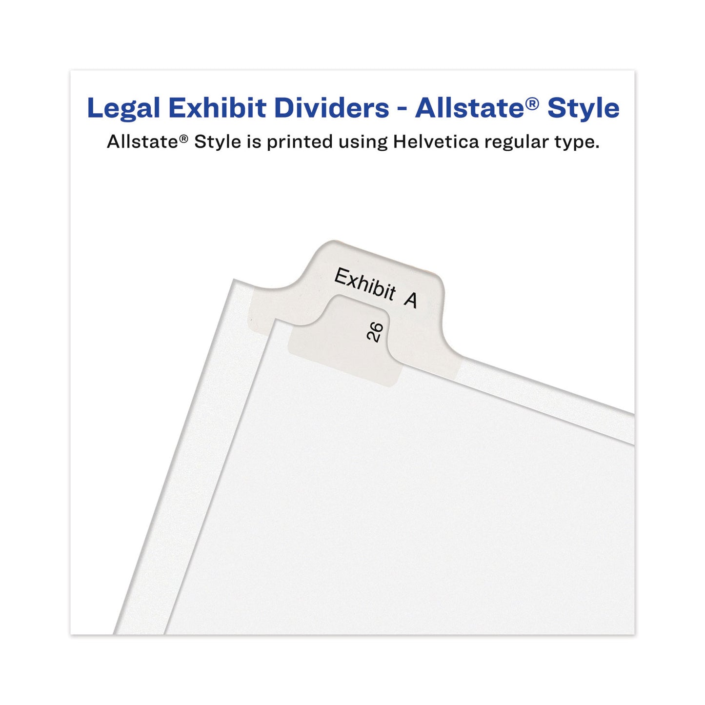 Avery-Style Preprinted Legal Side Tab Divider, 26-Tab, Exhibit F, 11 x 8.5, White, 25/Pack, (1376) (01376)