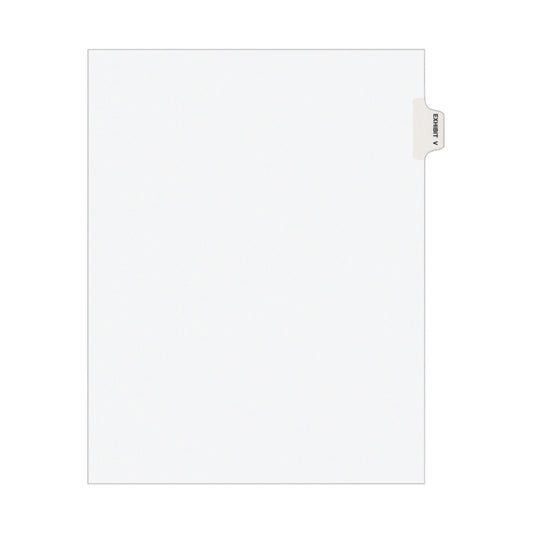 Avery-Style Preprinted Legal Side Tab Divider, 26-Tab, Exhibit V, 11 x 8.5, White, 25/Pack, (1392) (01392)