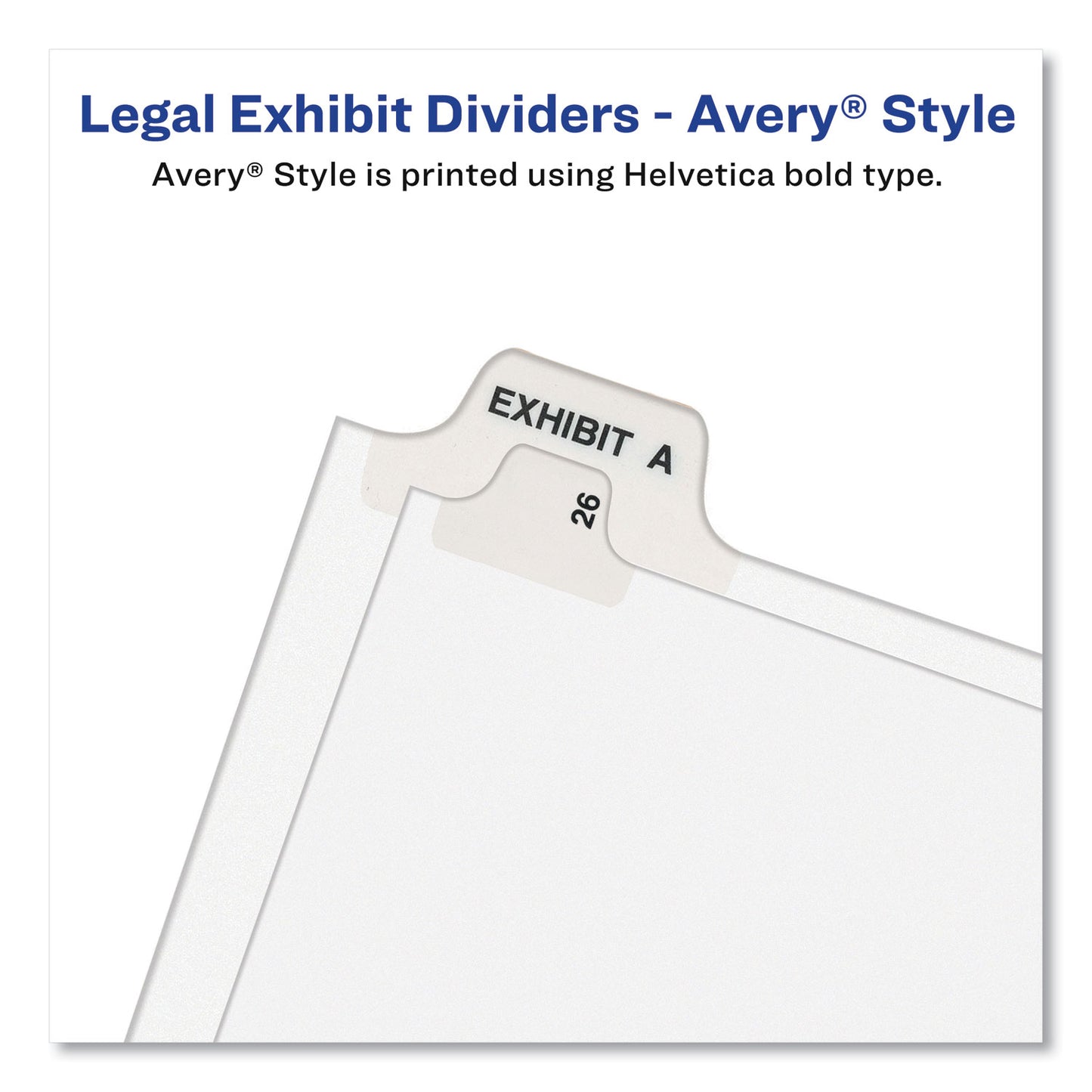 Avery-Style Preprinted Legal Bottom Tab Divider, 26-Tab, Exhibit F, 11 x 8.5, White, 25/PK (11945)