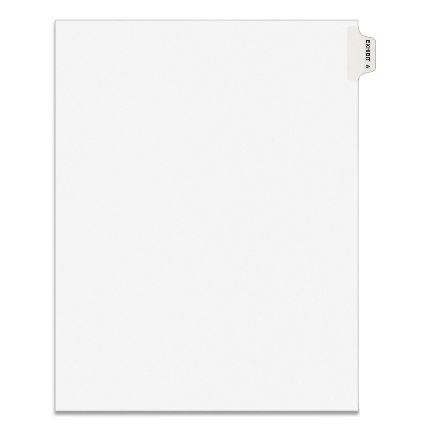 Avery-Style Preprinted Legal Side Tab Divider, 26-Tab, Exhibit A, 11 x 8.5, White, 25/Pack, (1371) (01371)