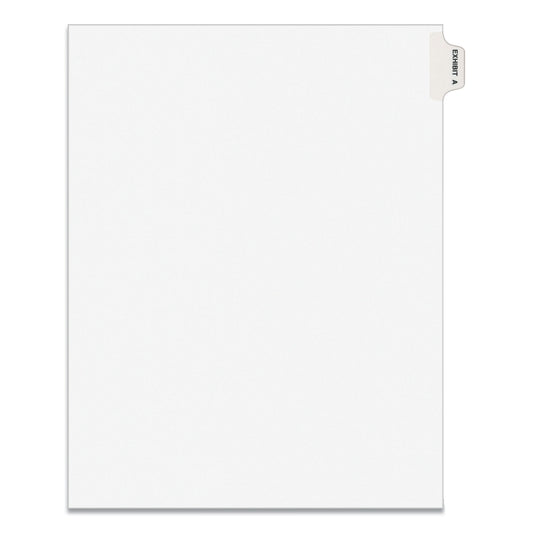 Avery-Style Preprinted Legal Side Tab Divider, 26-Tab, Exhibit A, 11 x 8.5, White, 25/Pack, (1371) (01371)