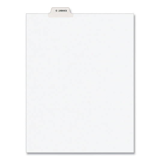Avery-Style Preprinted Legal Bottom Tab Divider, 26-Tab, Exhibit D, 11 x 8.5, White, 25/PK (11943)