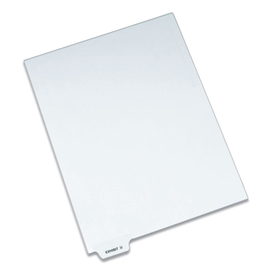 Avery-Style Preprinted Legal Bottom Tab Dividers, 26-Tab, Exhibit U, 11 x 8.5, White, 25/Pack (12394)