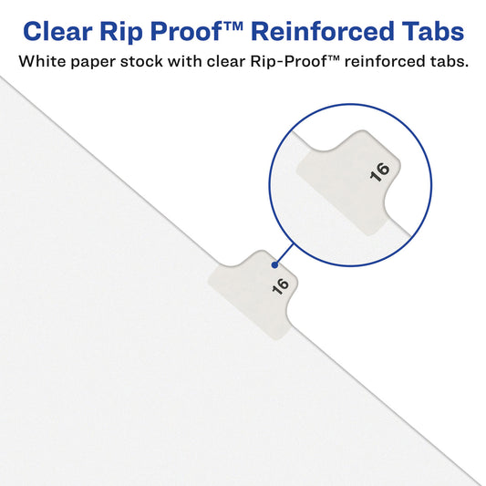 Avery-Style Preprinted Legal Side Tab Divider, 26-Tab, Exhibit A, 11 x 8.5, White, 25/Pack, (1371) (01371)