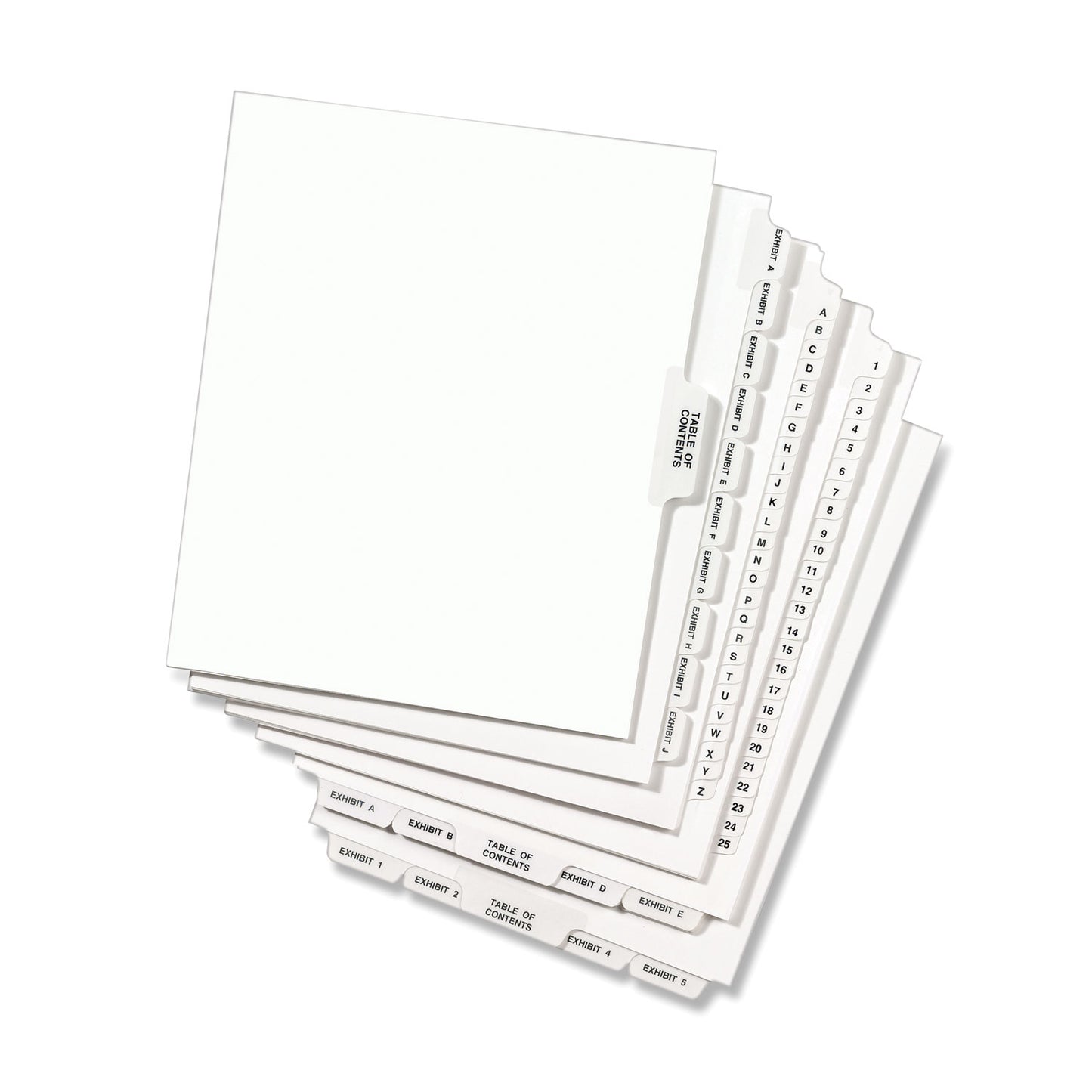 Avery-Style Preprinted Legal Bottom Tab Divider, 26-Tab, Exhibit J, 11 x 8.5, White, 25/PK (11949)