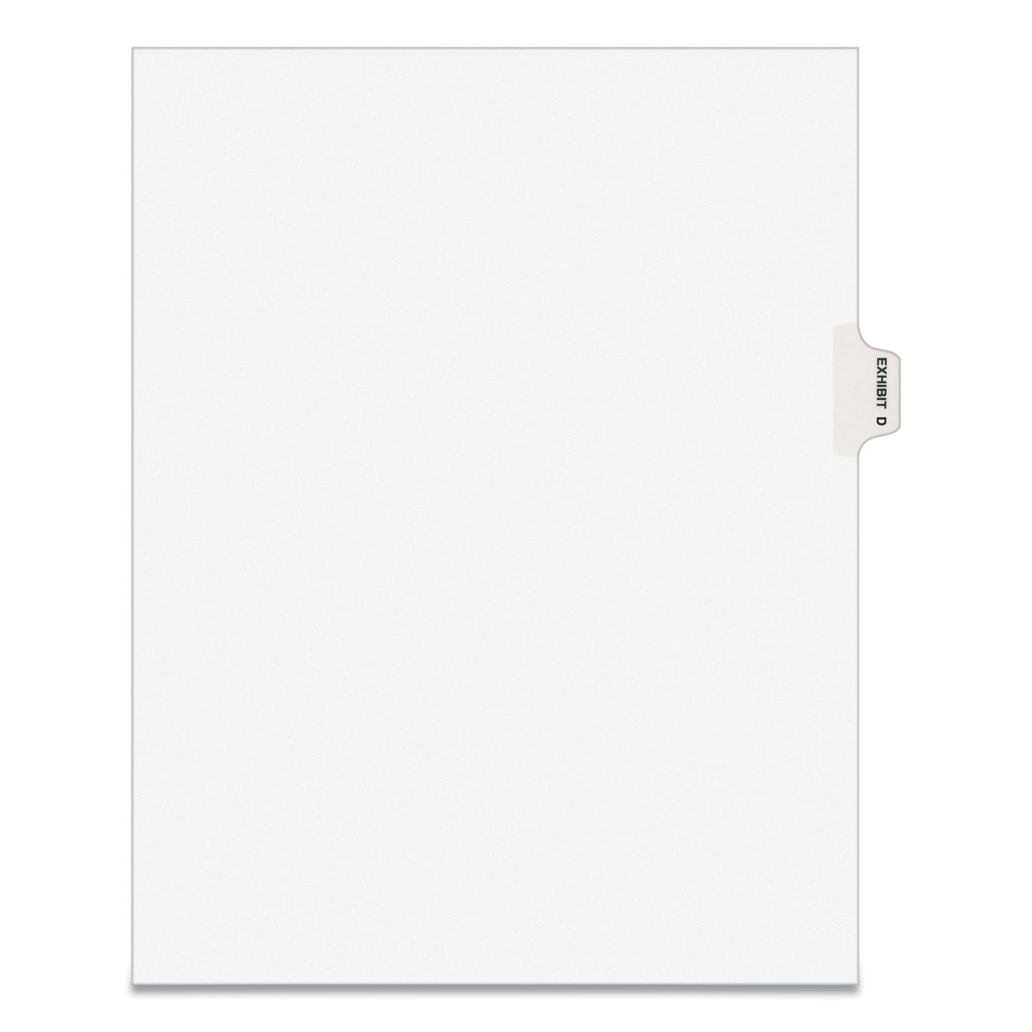 Avery-Style Preprinted Legal Side Tab Divider, 26-Tab, Exhibit D, 11 x 8.5, White, 25/Pack, (1374) (01374)